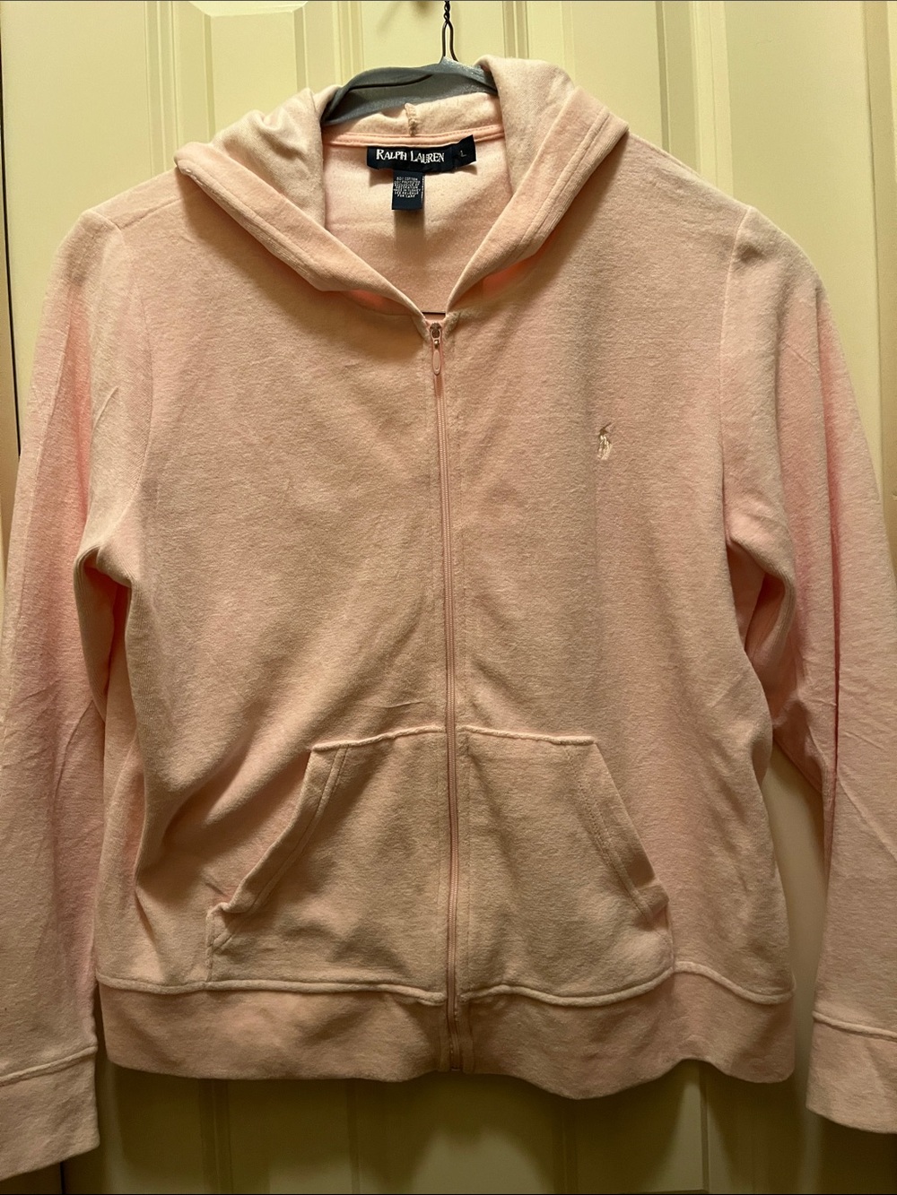 Ralph Lauren Light Pink Full‑Zip Hoodie Jacket